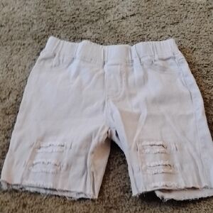 Umgee Girls White Distressed Frayed Hem Shorts